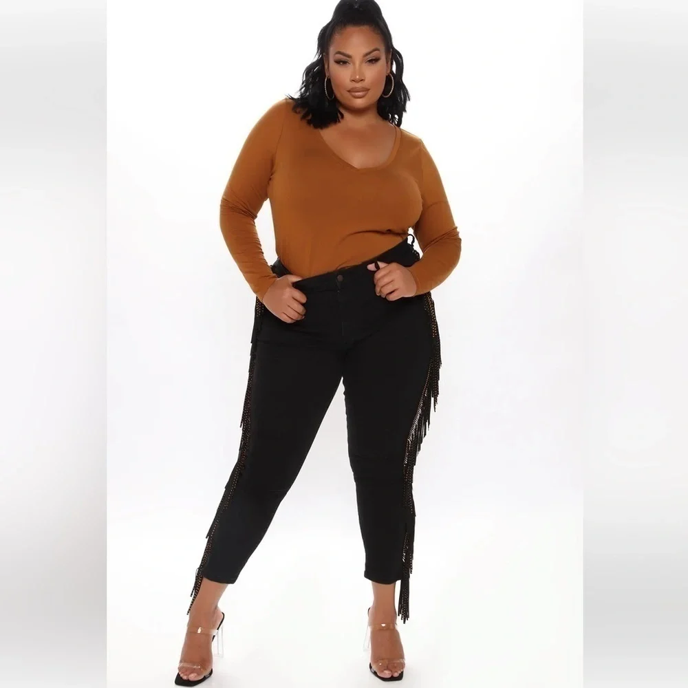 Final Price*FASHION Nova Brown Your Everyday Long Sleeve Tee. Size 2X - Picture 3 of 3